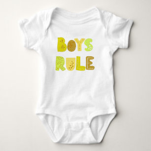 Cute Boys rule typography Baby Bodysuit