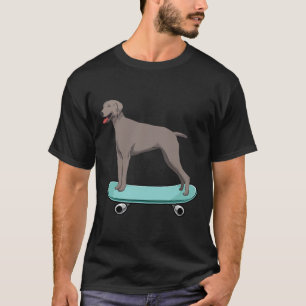 Cute Boys Skateboarding Gift Weimaraner Weim Dog P T-Shirt