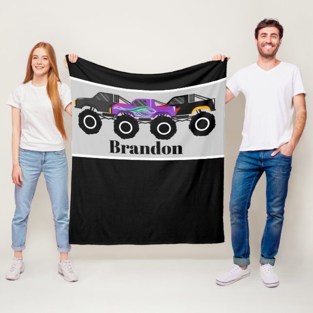 Cute boys truck add name blanket (In Situ)