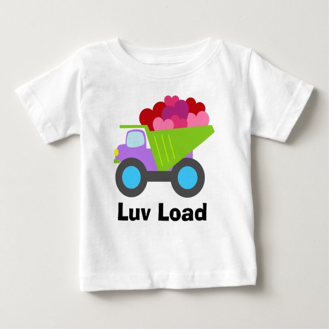 Cute Boys Truck Hearts Baby T-Shirt (Front)