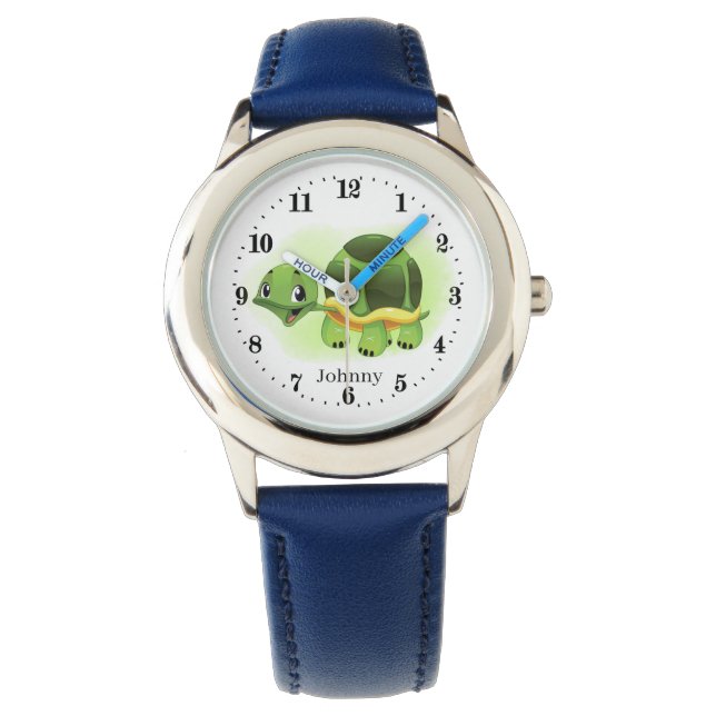 cute boys turtle add name Watch (Front)