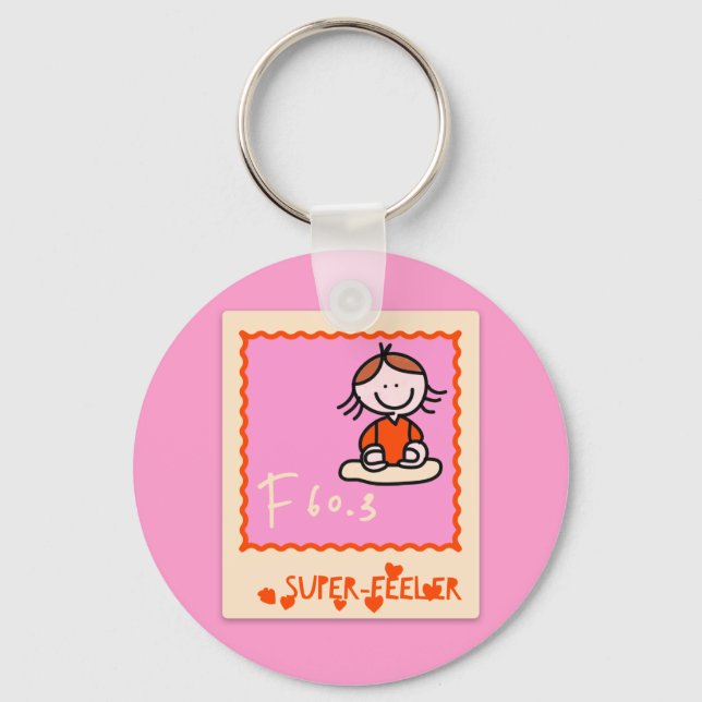 Cute BPD “Super-feeler” | DBT Gift Key Ring (Front)