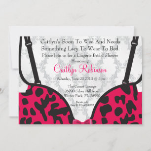 Cute Bra Lingerie Bridal Shower Invitation