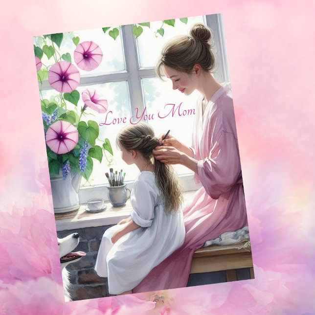 Cute Braiding Love with Mum Mother's Day Holiday Card (Creator Uploaded)