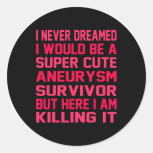 Cute Brain Aneurysm Survivor Awareness Month Suppo Classic Round Sticker