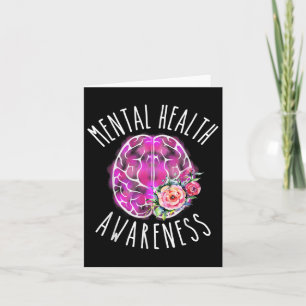 Cute Brain Mental Health Awareness Support Gift Ri Card