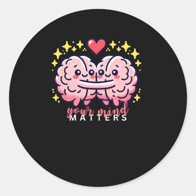 Cute Brain With Heart Sticker  (Front)