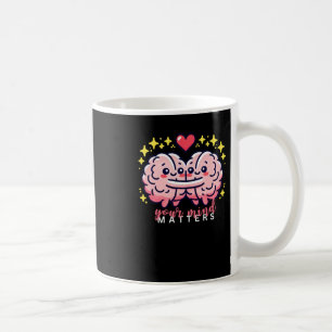 Cute Brain With Heart Sticker Coffee Mug