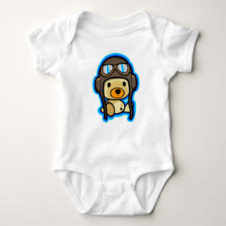 Cute brave teddy bear pilot baby baby bodysuit