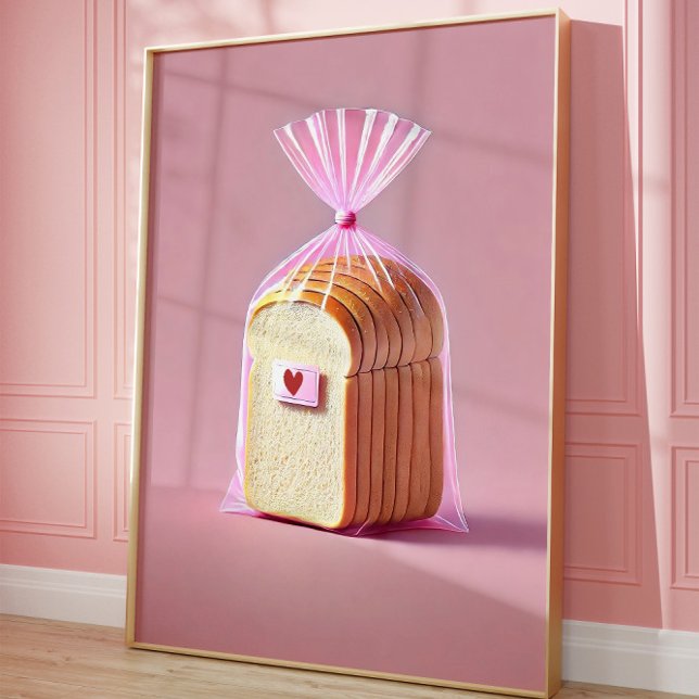Cute Bread Wall Art, Toast Lover art, Kitchen Poster (Toast art)
