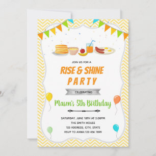 Cute breakfast brunch birthday party invitation
