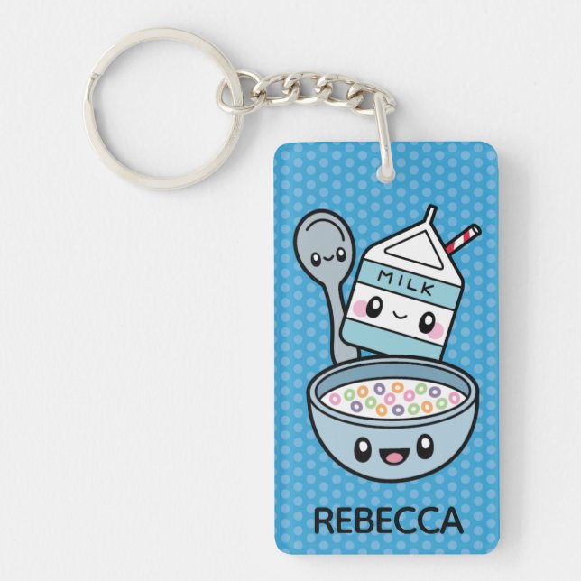 Cute Breakfast Food Key Ring (Front)