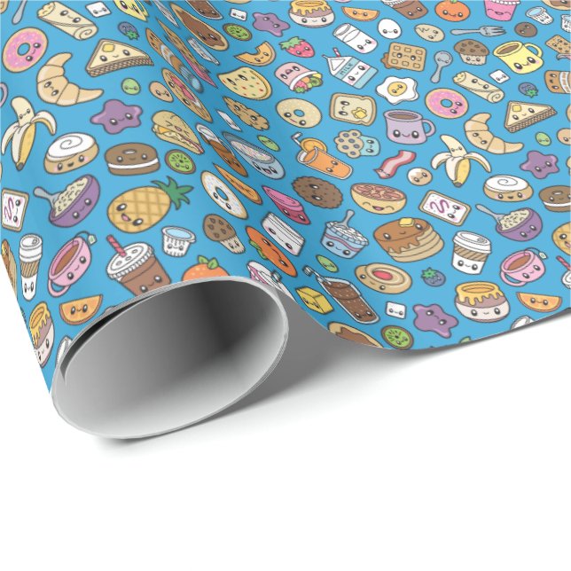Cute Breakfast Food Wrapping Paper (Roll Corner)