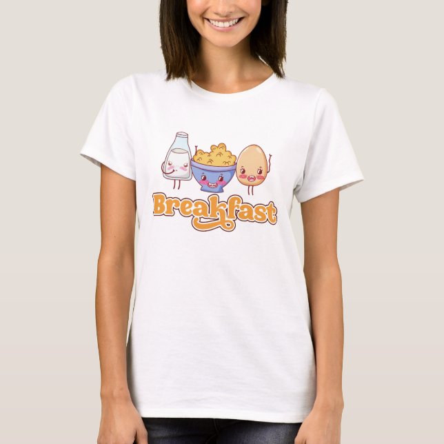 Cute Breakfast Foodie Graphic  T-Shirt (Front)
