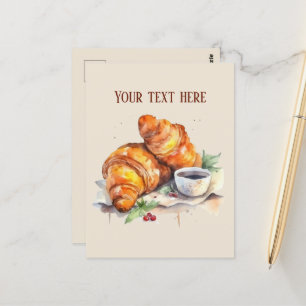 Cute breakfast lovers add text postcard