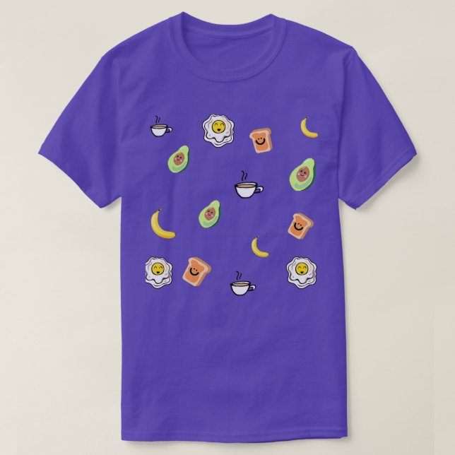 Cute breakfast pattern avocado Classic TShirt (Design Front)
