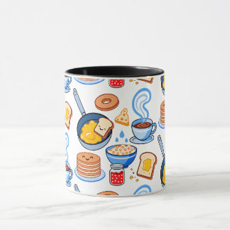 Cute Breakfast Pattern – Kawaii Food Seamless Mug