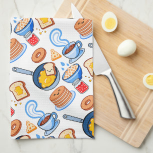 Cute Breakfast Pattern – Kawaii Food Seamless Tea Towel