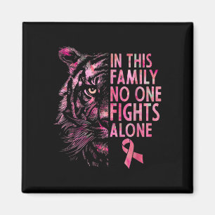 Cute breast cancer awareness 2025 tiger family magnet