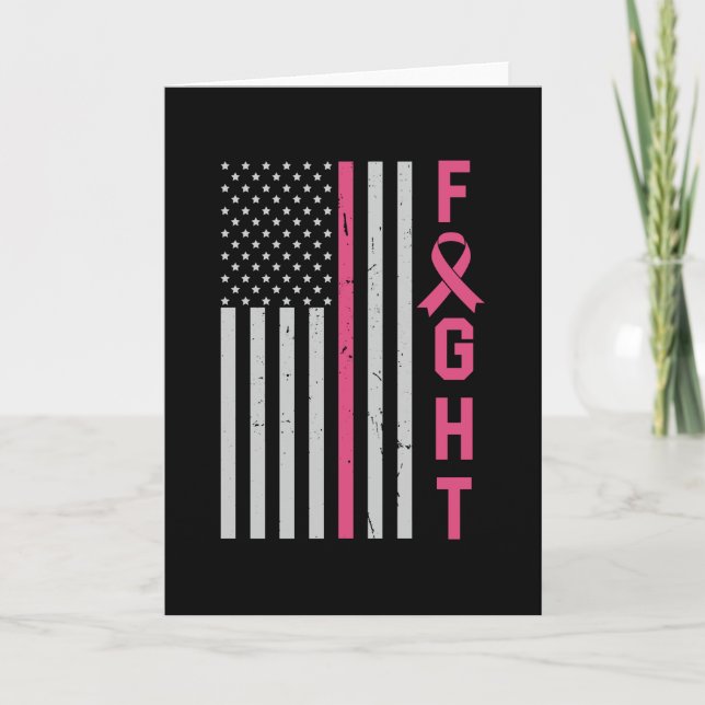Cute Breast Cancer Awareness Friends Family Fight Card (Front)