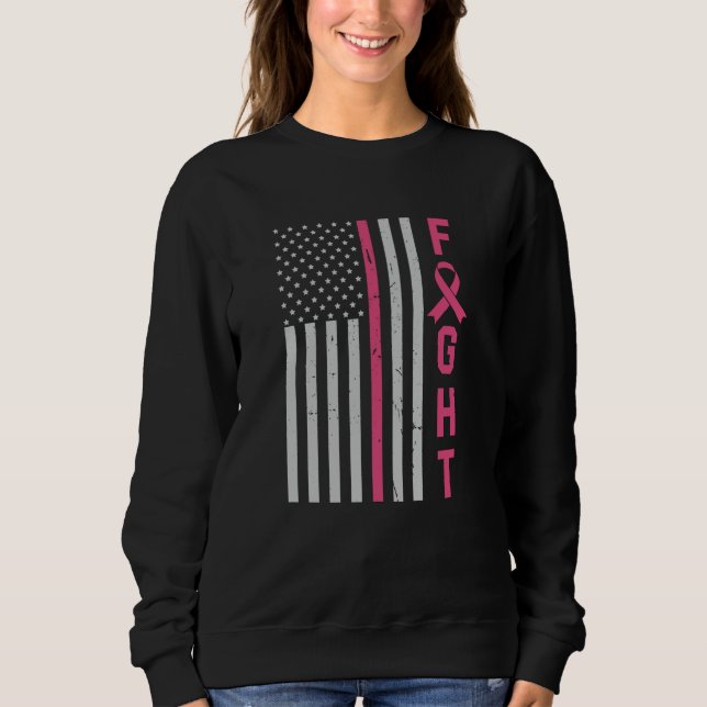 Cute Breast Cancer Awareness Friends Family Fight Sweatshirt (Front)