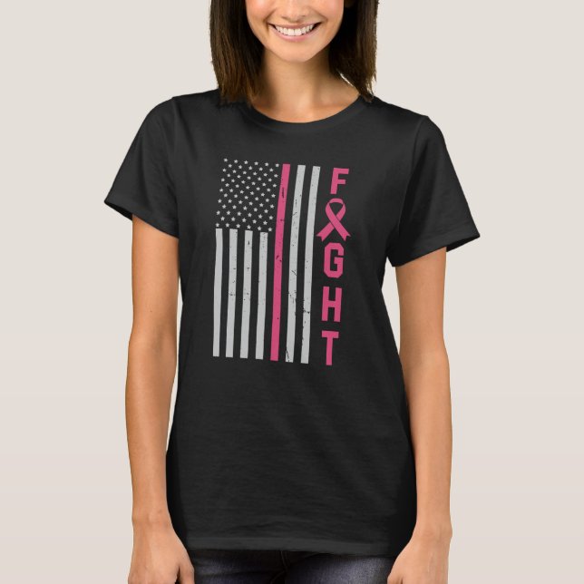 Cute Breast Cancer Awareness Friends Family Fight T-Shirt (Front)