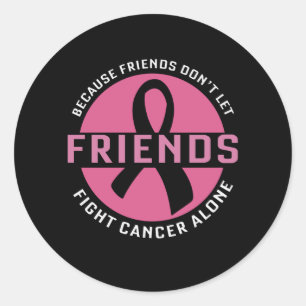 Cute Breast Cancer Awareness Friends Support Unity Classic Round Sticker