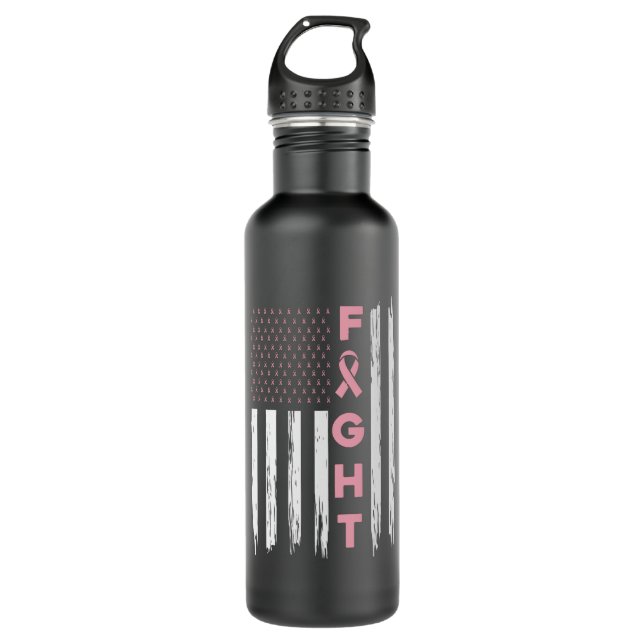 Cute Breast Cancer Awareness Friends Unity Fight 710 Ml Water Bottle (Front)