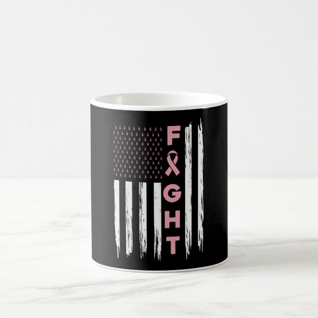 Cute Breast Cancer Awareness Friends Unity Fight Coffee Mug (Center)