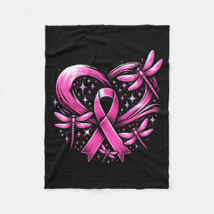 Cute Breast Cancer Heart Dragoies Awareness Women Fleece Blanket