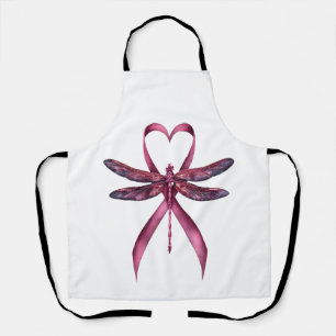 Cute Breast Cancer Heart Dragonflies Awareness Wom Apron