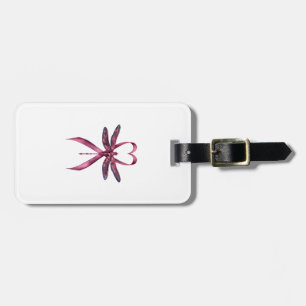 Cute Breast Cancer Heart Dragonflies Awareness Wom Luggage Tag