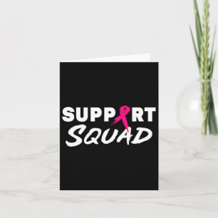 Cute Breast Cancer Support Squad Pink Ribbon  Card