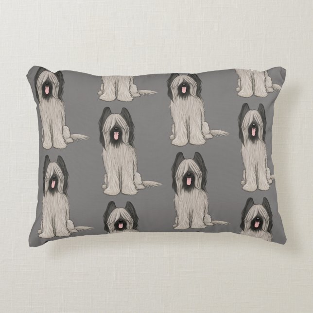 Cute Briards Pattern Decorative Cushion (Front)