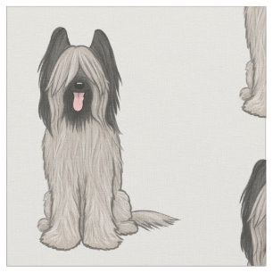 Cute Briards Pattern Fabric