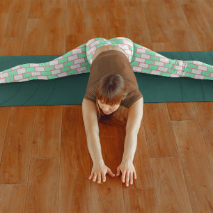 Cute Brick Wavy Chevron Green Leggings