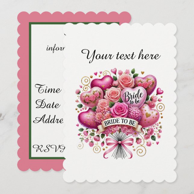 Cute Bridal Shower Balloons flowers  Invitation (Front/Back)