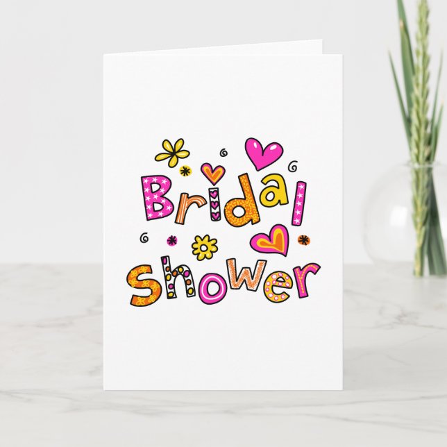 Cute Bridal Shower Greeting Text Expression Card (Front)