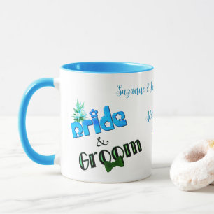 Cute Bride And Groom Personalized Wedding  Mug