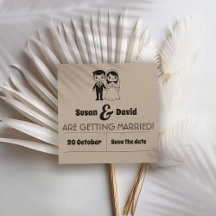 Cute Bride and Groom Save The Date