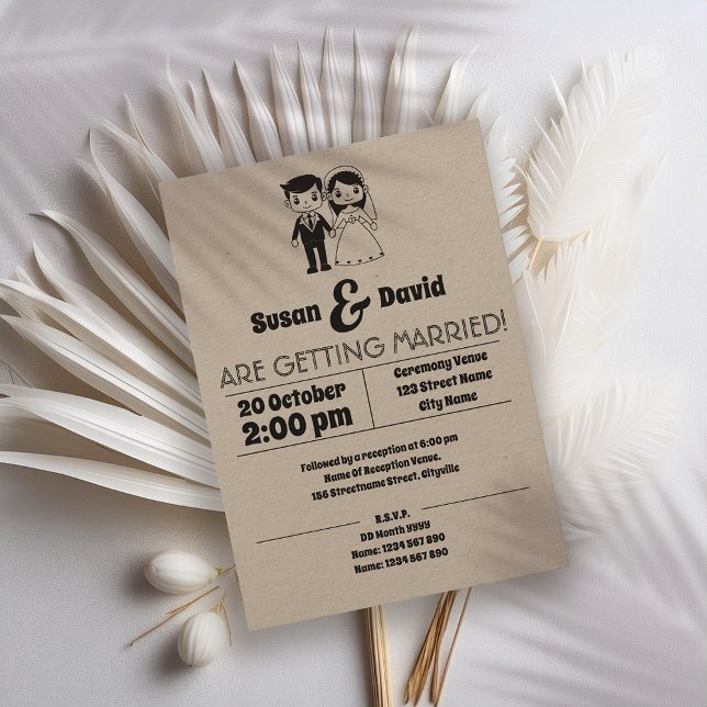 Cute Bride and Groom Wedding Invitation (Creator Uploaded)