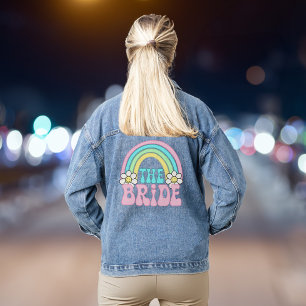 Cute Bride Retro Hippie Bachelorette Party Denim Jacket
