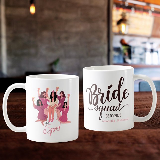 Cute bride squad personalised bridesmaid  coffee mug (Creator Uploaded)