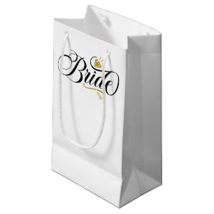 Cute Bride Wedding word art Small Gift Bag