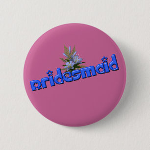 Cute Bridesmaid Flower Bouquet  6 Cm Round Badge