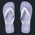 Cute Bridesmaid Lavender Purple Thongs<br><div class="desc">Cute Bridesmaid Lavender Purple Flip Flops with custom wedding or bachelorette date.</div>