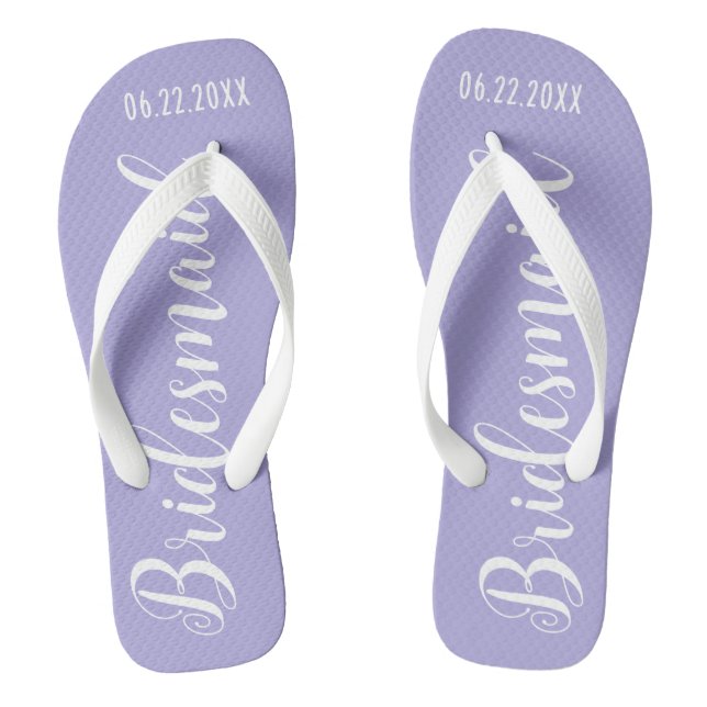 Cute Bridesmaid Lavender Purple Thongs (Footbed)