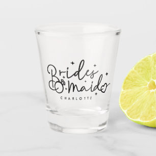Cute Bridesmaid Script Wedding Party  Shot Glass