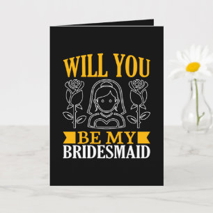 Cute Bridesmaid word art add message Card