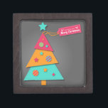 Cute bright Christmas tree modern art craft Gift Box<br><div class="desc">A colourful and bright design of a modern Christmas tree in pink orange and blue in a modern art design. This cute symbol of Christmas has a Christmas greeting and is sure to bring a smile to your face this festive season. Perfect to gift your Christmas presents !</div>